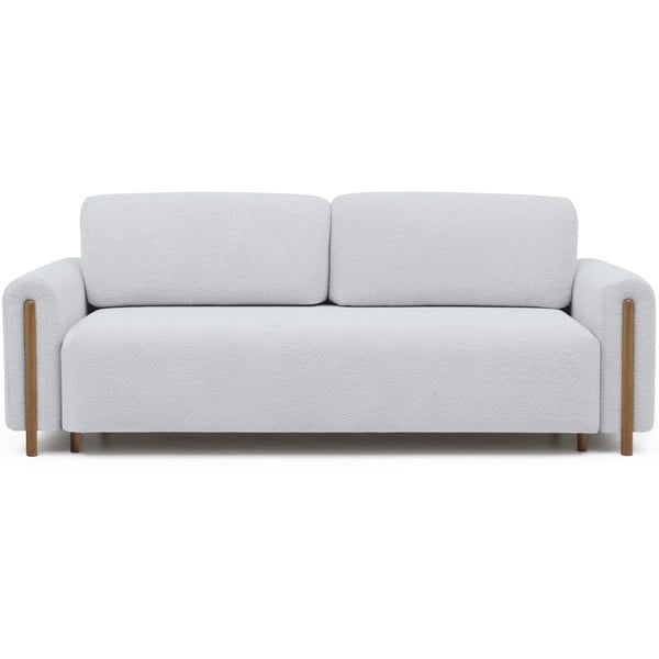 Szara rozkładana/ze schowkiem sofa z materiału bouclé 244 cm Arcadova – ELTAP