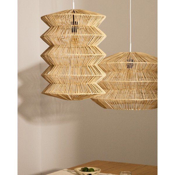 Lampa wisząca w naturalnym kolorze z rattanowym kloszem Dakit – Kave Home-image-3