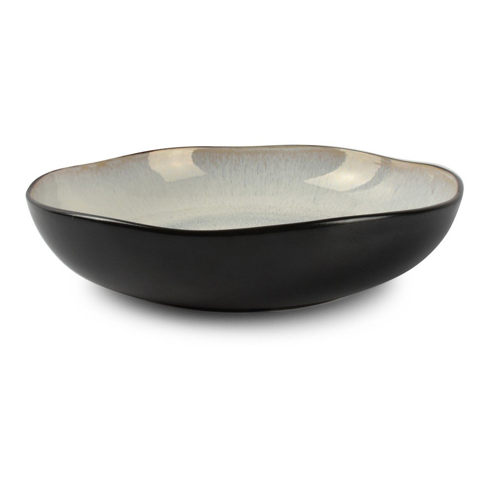 Czarny/beżowy głęboki kamionkowy talerz ø 22,5 cm Lunar – Salt&Pepper