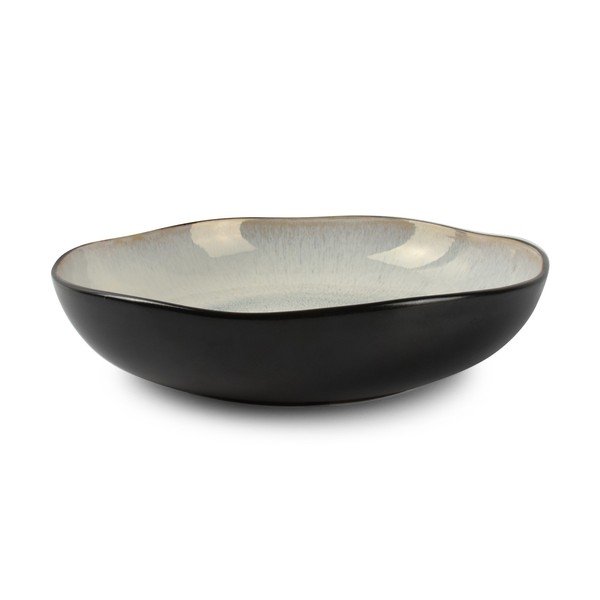 Czarny/beżowy głęboki kamionkowy talerz ø 22,5 cm Lunar – Salt&Pepper