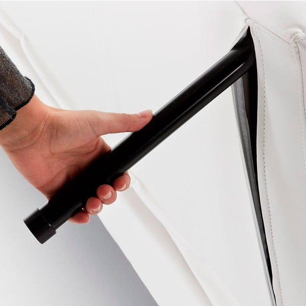 Biała sofa rozkładana z imitacji skóry Kave Home Regor-image-1