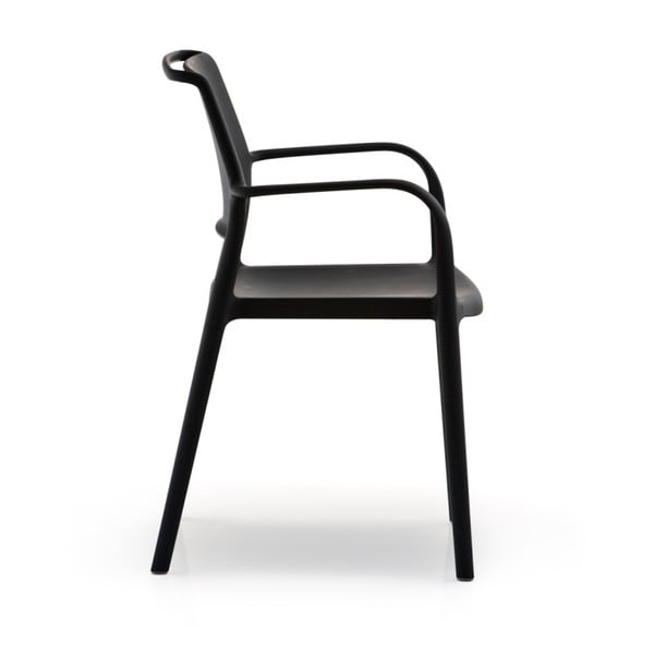 Czarne krzesło z podłokietnikami Pedrali Ara