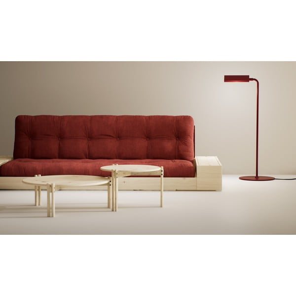 Czerwona sztruksowa rozkładana sofa 244 cm Base – Karup Design-image-1
