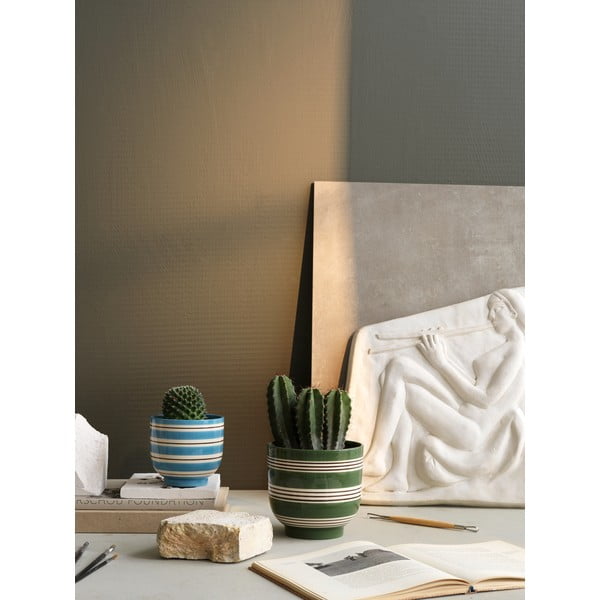 Biało-zielona ceramiczna doniczka Kähler Design Nuovo, ø 15 cm-image-2