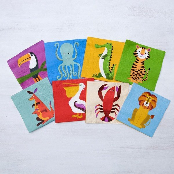 Zestaw 20 papierowych serwetek Rex London Colourful Creatures-image-1