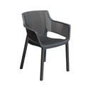 Ciemnoszare plastikowe krzesło ogrodowe Elisa – Keter