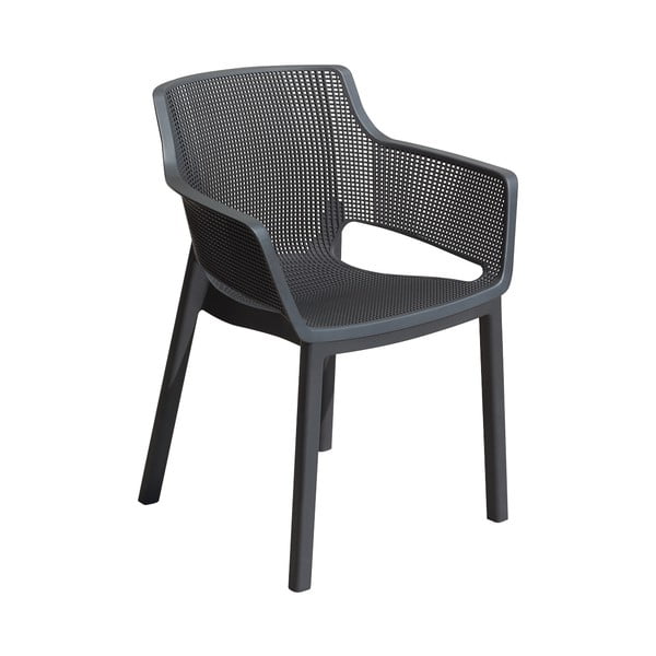 Ciemnoszare plastikowe krzesło ogrodowe Elisa – Keter