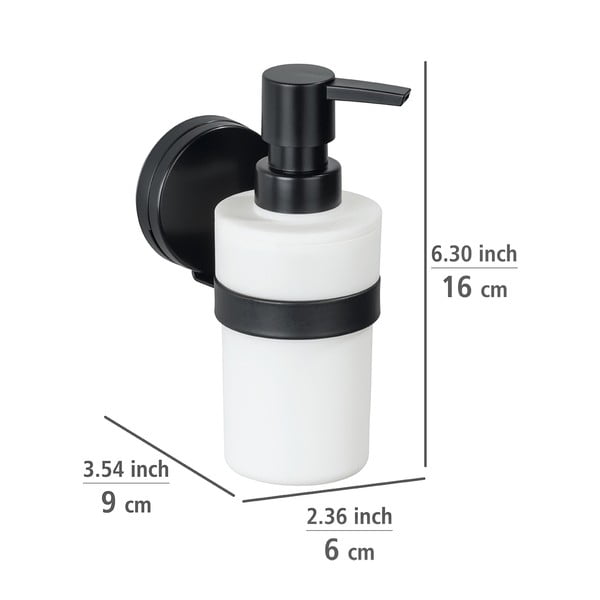 Czarno-biały ścienny dozownik do mydła Wenko Static-Loc® Plus-image-3