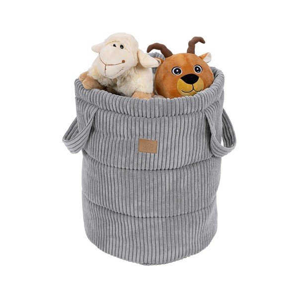 Szary tekstylny dziecięcy kosz na zabawki ø 39x50 cm – Meowbaby-image-1