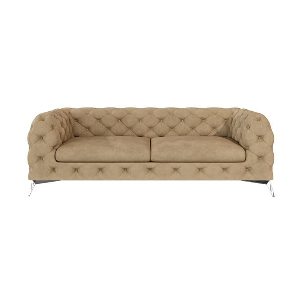 Jasnobrązowa aksamitna sofa 225 cm Chelsea – Ropez