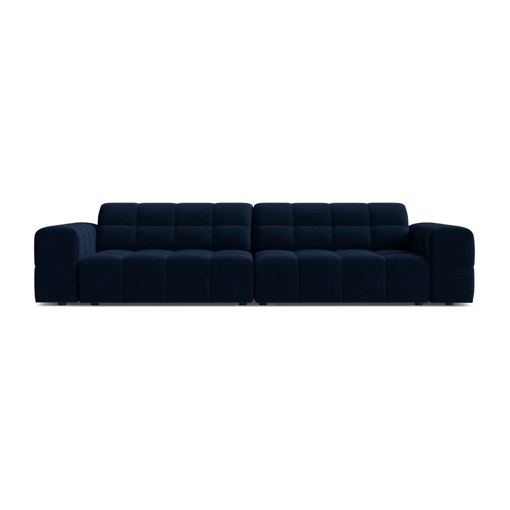 Ciemnoniebieska aksamitna sofa 252 cm Chicago – Cosmopolitan Design