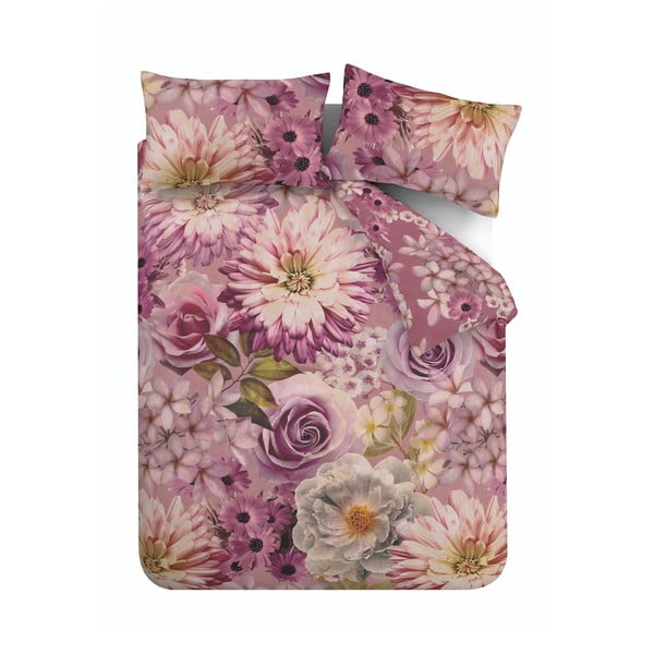 Różowa pościel dwuosobowa 230x220 cm Rosemoor Floral – RHS