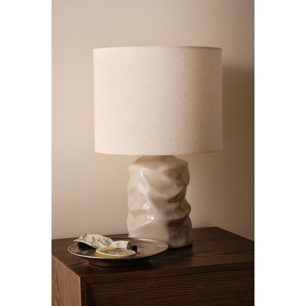 Szara lampa stołowa ceramiczna (wysokość 40 cm) Milera – Jotex-image-2