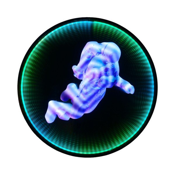 Czarna dekoracja świetlna ścienna do kontaktu ø 60 cm Duke – Reality