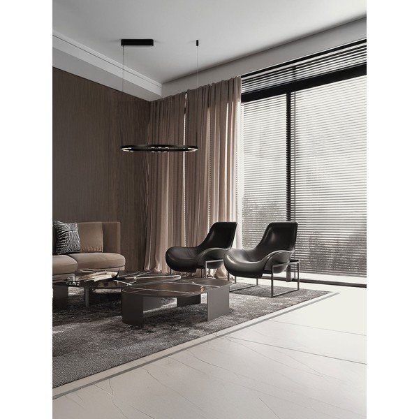 Aluminiowa lampa wisząca LED ze ściemniaczem w kolorze matowej czerni ø 60 cm Lunette – Nova Luce-image-1