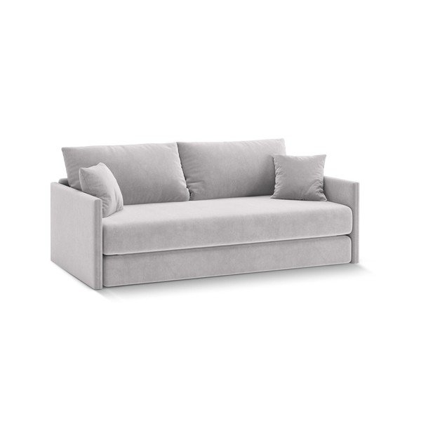 Jasnoszara aksamitna rozkładana sofa 209 cm Shannon – Cosmopolitan Design-image-1