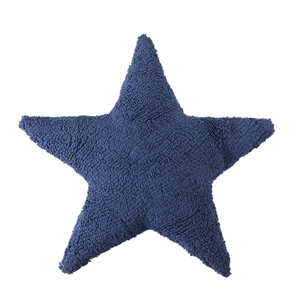 Granatowa poduszka bawełniana wykonana ręcznie Lorena Canals Star, 54x54 cm
