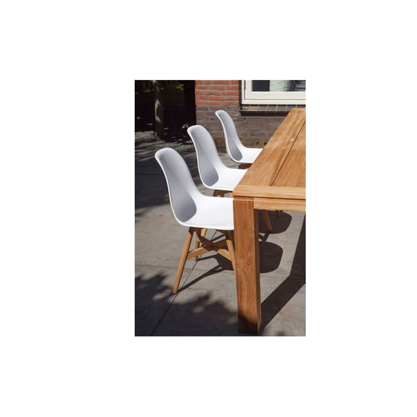 Białe drewniano-plastikowe krzesło ogrodowe Lotus – Exotan