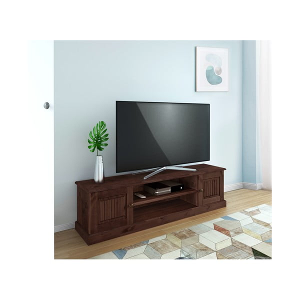 Brązowa szafka pod TV z litego drewna sosnowego 45x40 cm Mille – Støraa-image-4