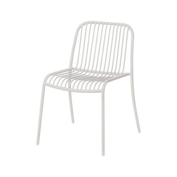 Jasnoszare metalowe krzesło ogrodowe Yua Wire – Blomus