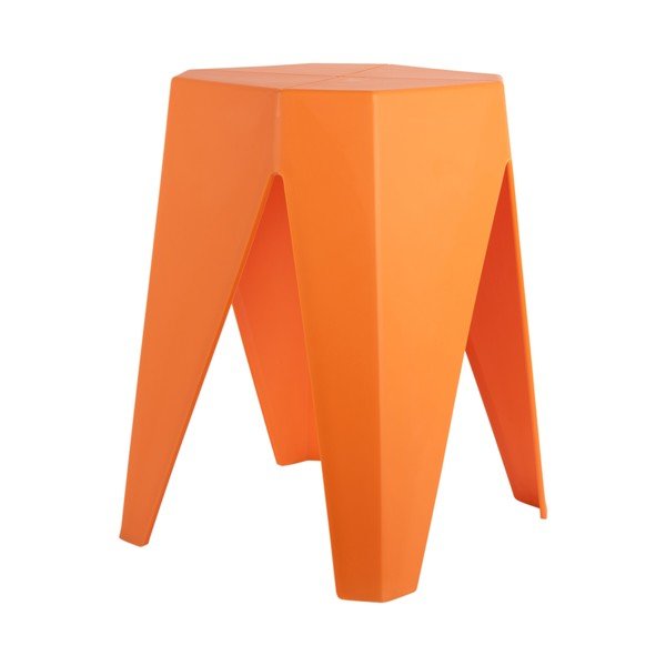 Pomarańczowy plastikowy stołek Cherish – Leitmotiv