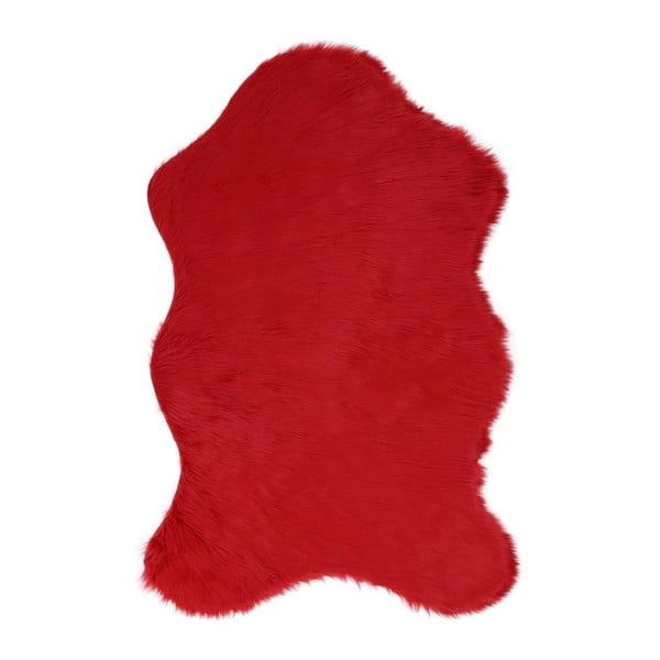 Czerwony dywan ze sztucznej skóry Pelus Red, 60x90 cm