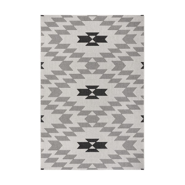 Czarno-biały dywan odpowiedni na zewnątrz Ragami Geo, 120x170 cm