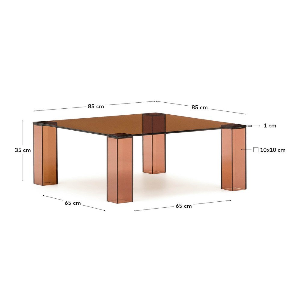 Brązowy szklany stolik 85x85 cm Adularia – Kave Home (zdjęcie 10)