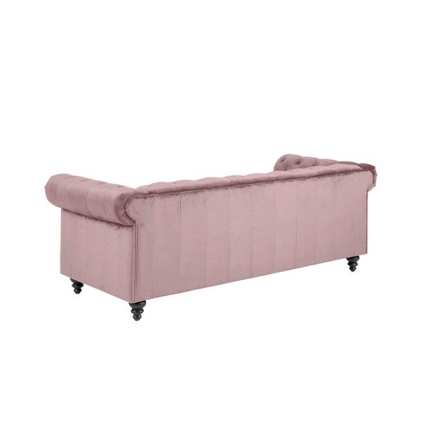 Różowa aksamitna sofa Actona Charlietown, 219 cm-image-2