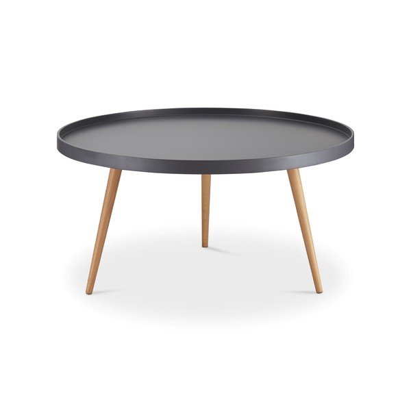 Szary stolik z nogami z drewna bukowego Furnhouse Opus, Ø 90 cm-image-2