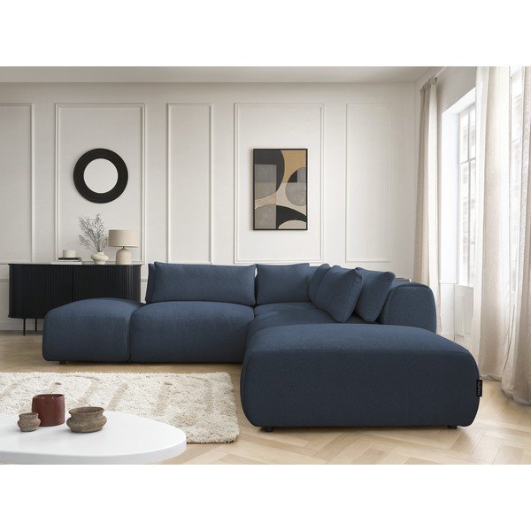 Niebieski częściowo rozkładany narożnik modułowy Jana – Bobochic Paris-image-1