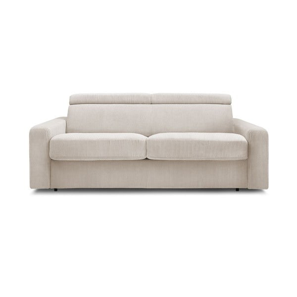 Kremowa sztruksowa rozkładana sofa 195 cm Monaco – Bobochic Paris