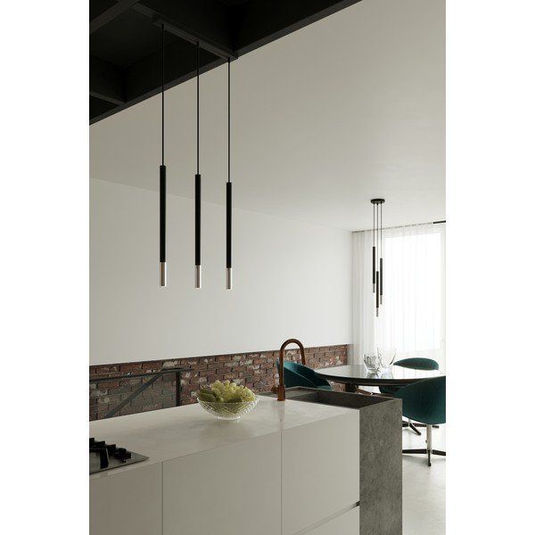 Metalowa lampa wisząca w czarno-srebrnym kolorze ø 20 cm Asarot – Sollux-image-1