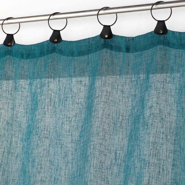 Niebieska firanka z woalu 140x240 cm Linka – douceur d'intérieur-image-1