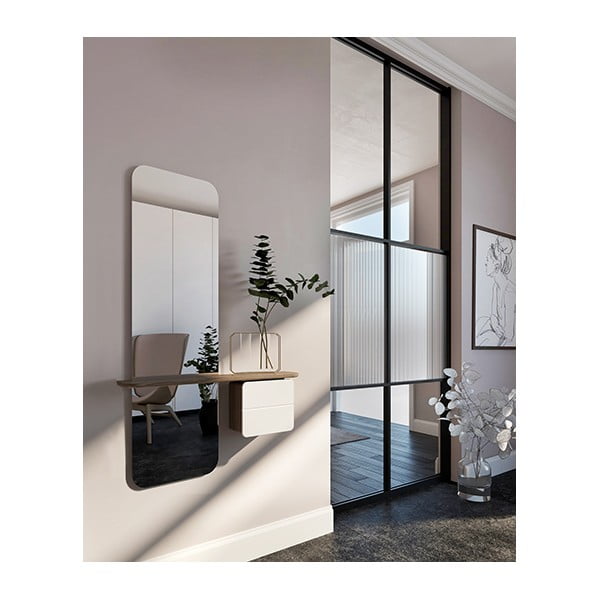 Biało-brązowy zestaw do przedpokoju w dekorze dębu One More Look – UMAGE-image-4