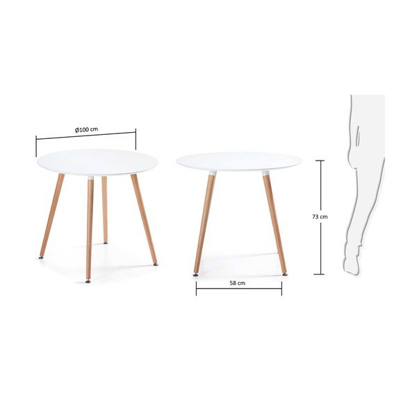 Stół do jadalni z drewna bukowego Kave Home Daw, ⌀ 100 cm-image-4