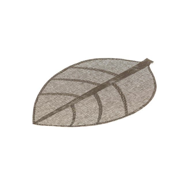 Szara mata stołowa w kształcie liścia Unimasa, 50x33 cm