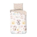 Brązowo-beżowa bawełniana pościel dziecięca jednoosobowa 140x200 cm Hugs – Good Morning