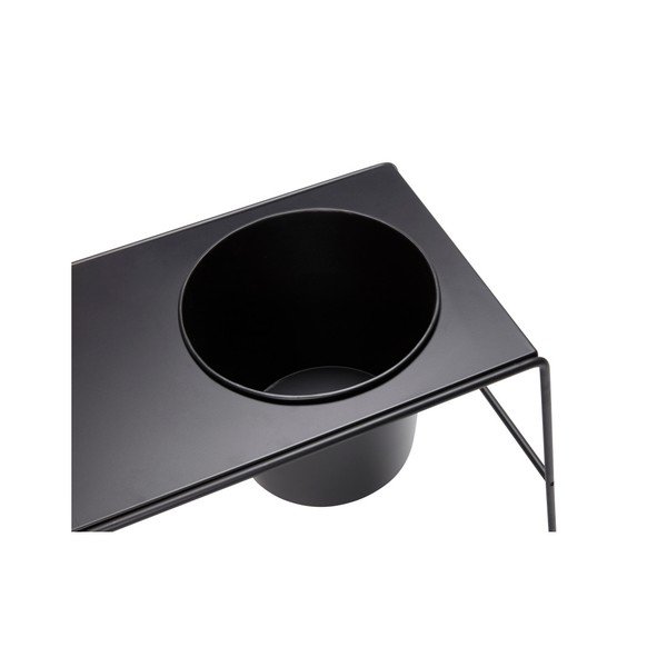 Czarny metalowy stolik z wbudowaną doniczką Hübsch Metal-image-2