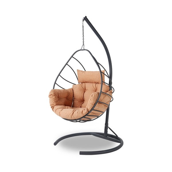 Pomarańczowo-szary wiszący fotel ogrodowy Anka – Floriane Garden-image-2