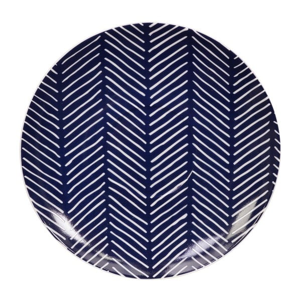 Ciemnoniebieski spodek porcelanowy Tokyo Design Studio Bleu de'Nîmes Asahi ⌀ 16,5 cm