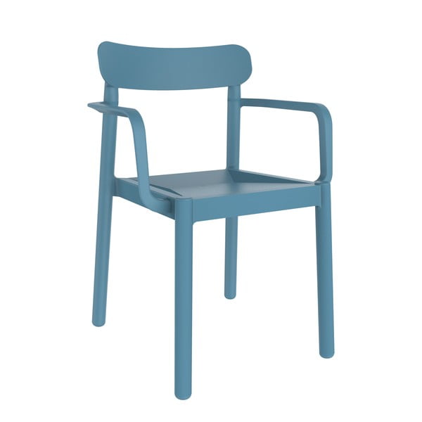 Zestaw 4 niebieskich krzeseł ogrodowych z podłokietnikami Resol Elba