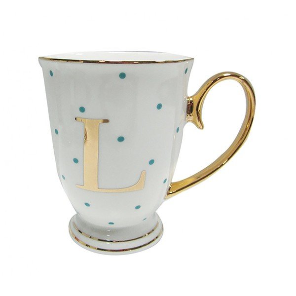 Kubek z literką L w niebieskie groszki-image-2