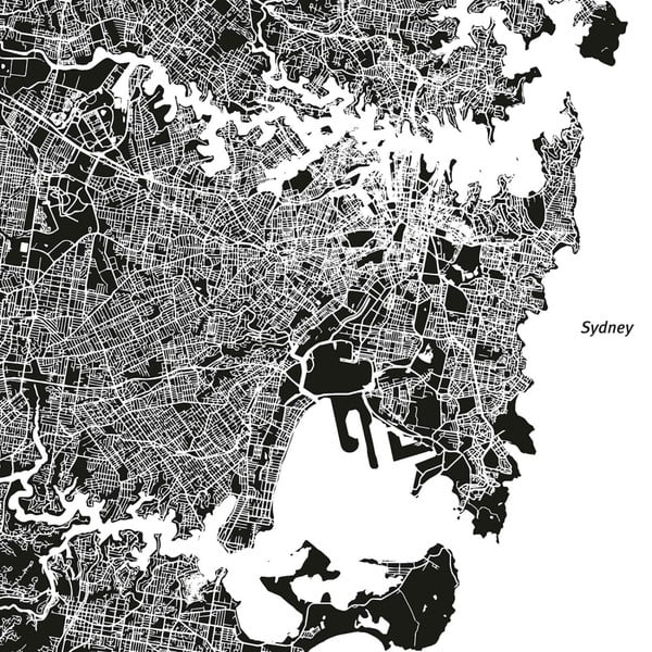Obraz Homemania Maps Sydney, 60x60 cm