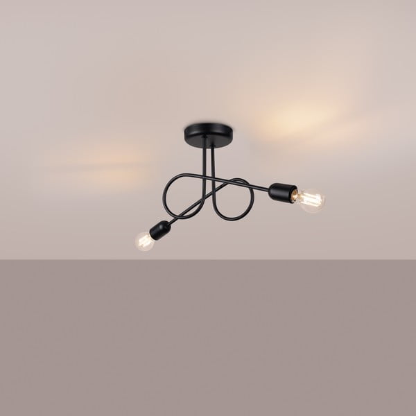 Czarna lampa sufitowa 18x57 cm Opulent – Sollux-image-1