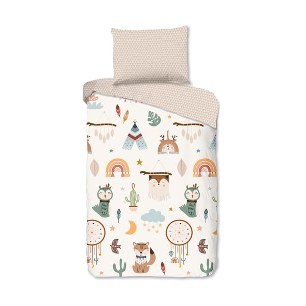 Beżowa bawełniana pościel dziecięca jednoosobowa 140x200 cm Remi – Good Morning