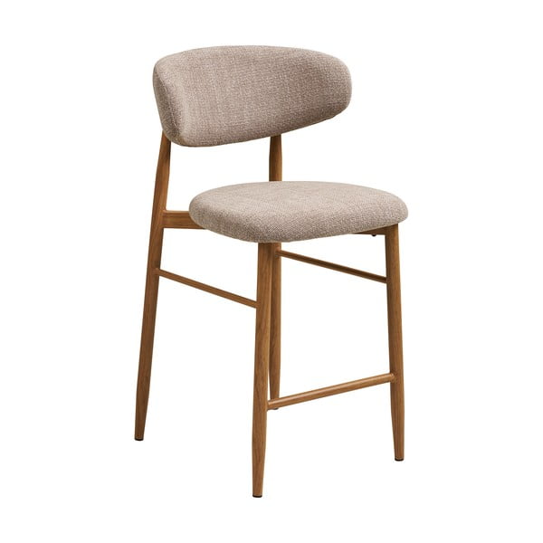 Beżowy/w naturalnym kolorze tapicerowany hoker (wysokość siedziska 65 cm) Levanto – House Nordic