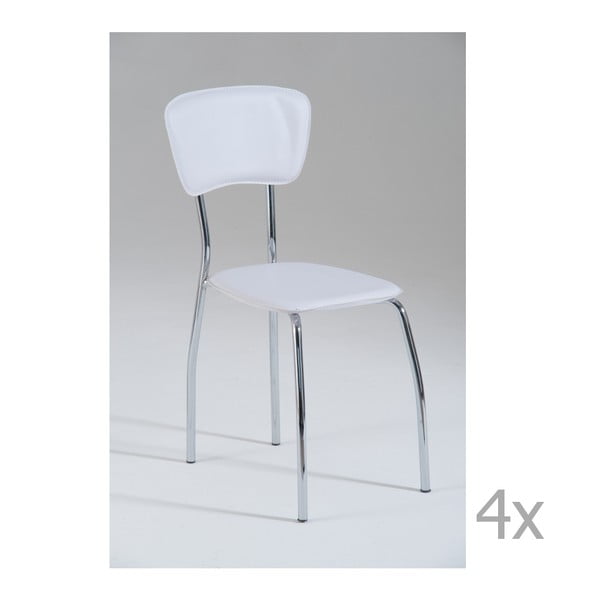 Zestaw 4 białych krzeseł Castagnetti Mello