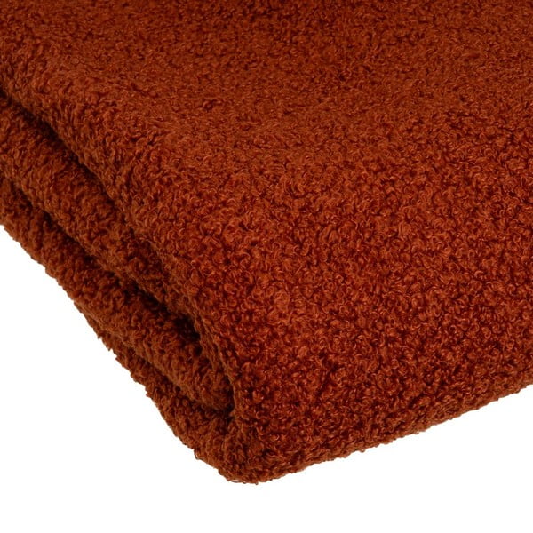 Ceglasty koc z materiału sherpa 130x160 cm Sherpa Bouclé – Casa Selección-image-3