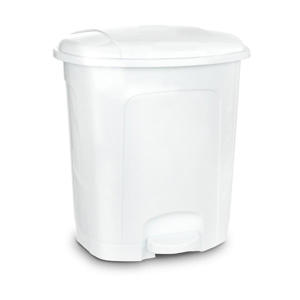 Biały plastikowy kosz na śmieci z pedałem 30 l – Orion